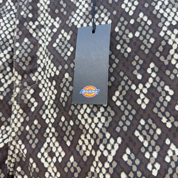 Dickies Khaki Pants Women's 4R Brown Snake Print High Rise Tapered Leg NWT - Picture 5 of 16